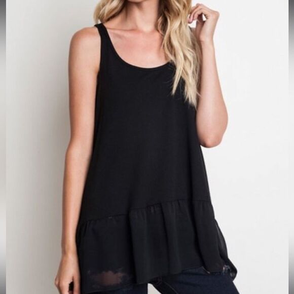 Umgee Black Ruffle Extender Tank Size M - Picture 1 of 6